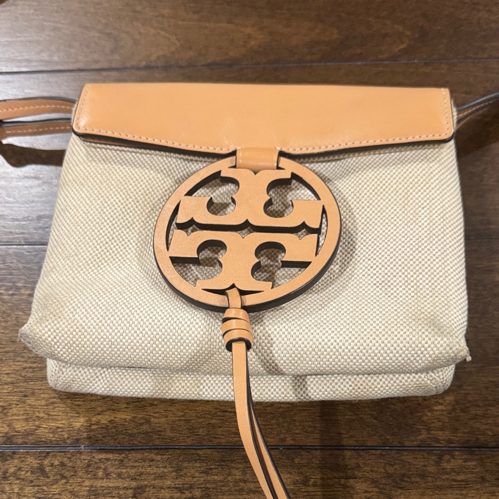 Tory Burch Tan and Cream Crossbody Bag